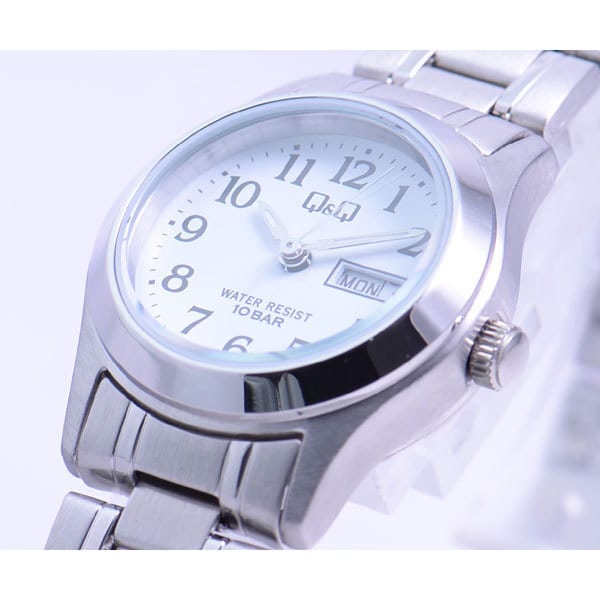 Citizen Женщины W473-204 ( Часы Q&Q Модель из нержавеющей стали) Круглые часы из серебристой нержавеющей стали, аналоговые
