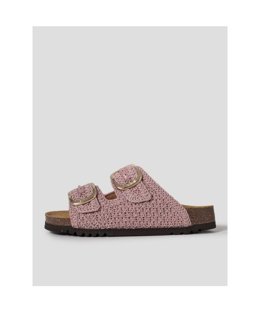 Scholl (Women) Two-Strap Knitted Cork Sandals Pink (Hh64K2C25X)