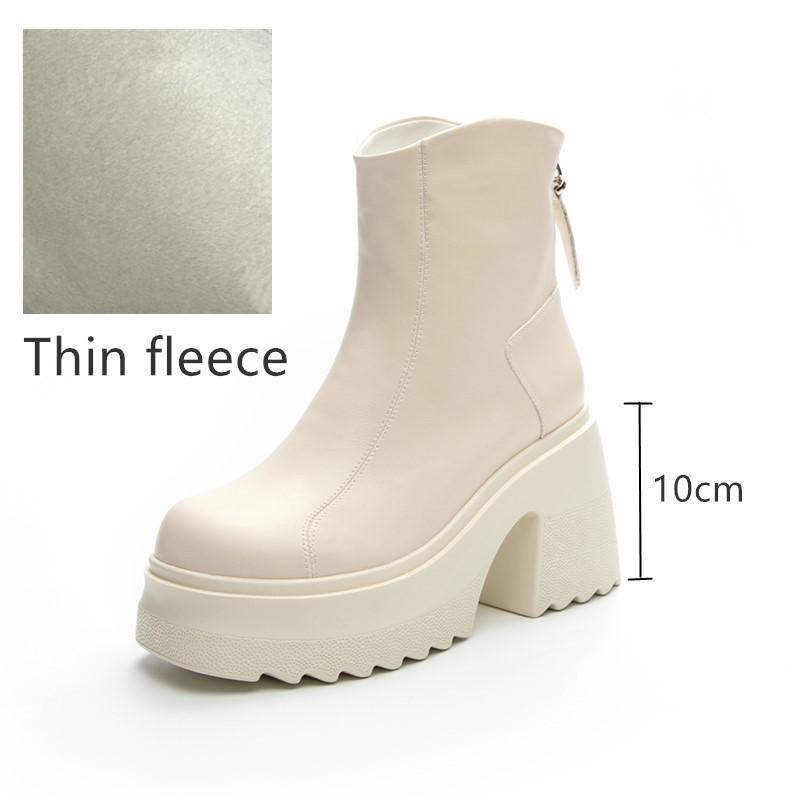 Модные женские ботильоны на высоком каблуке AIYUQI из натуральной кожи 2025 Новинка Каблук 10 см Высокие Женские Ботильоны Платформа Британский Стиль Модные Ботинки Женские