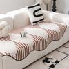 1pc Irregular Shape Chenille Sofa Cushion Solid Color Anti-cat Stripe Couch Slipcovers Four Universal Classic Seat Cushion Decor