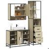 VidaXL Ensemble De Meubles De Salle De Bain 3 Pcs Chêne Sonoma, Armoire De Salle De Bain, Armoire De Rangement De Toilette, 3301181