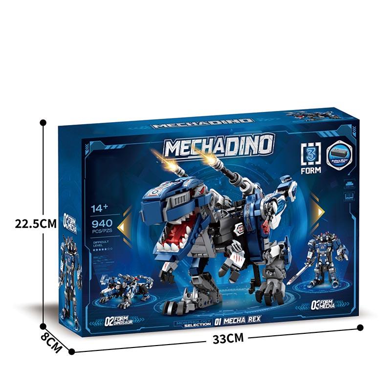 940 шт. Механический Тираннозавр Рекс Строительные блоки Подвижные суставы Динозавр Креативная модель Кирпичики Детская игрушка Праздничные подарки