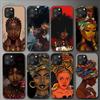 Красочный художественный черный чехол для телефона с африканской девушкой для Iphone 11 12 Mini 13 14 Pro Xs Max X 8 7 6s Plus 5 Se Xr Shell