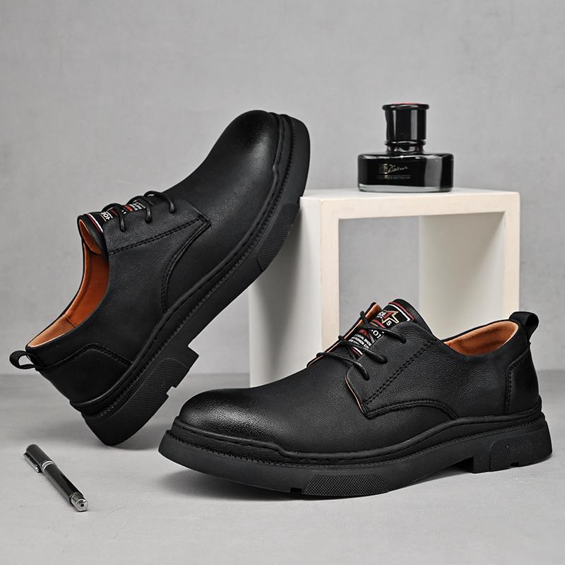 Классические удобные мужские туфли-оксфорды из кожи для отдыха на природе, мужская повседневная обувь, модная британская обувь на шнуровке, мужская модельная обувь, официальное платье