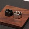 Европейская мода, роскошные мужские винтажные кольца-печатки, титановые гладкие широкие квадратные кольца на палец, кольцо из нержавеющей стали