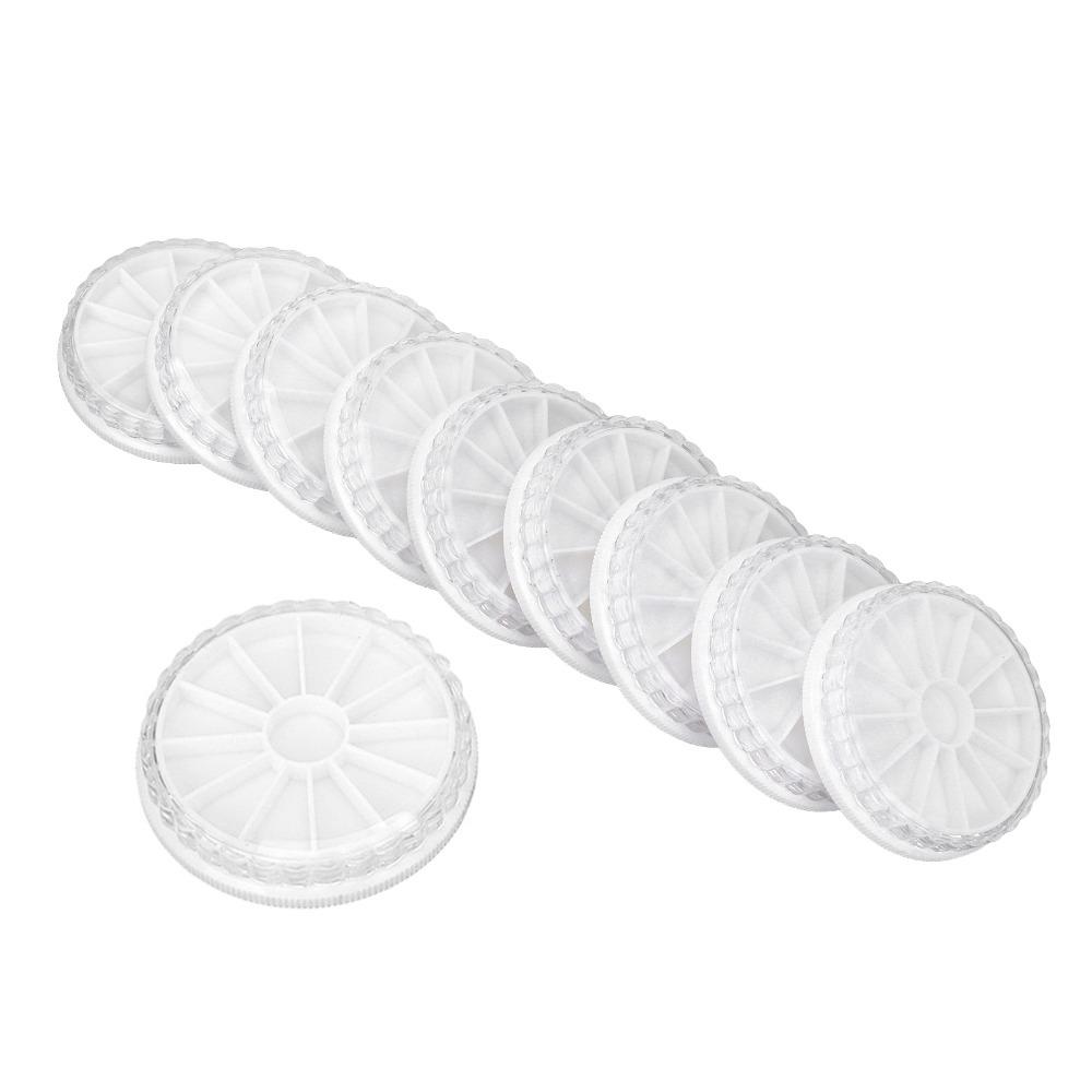 10pcs Round Shape Round Nail Art Decoration Storage Box For Jewelry Beads