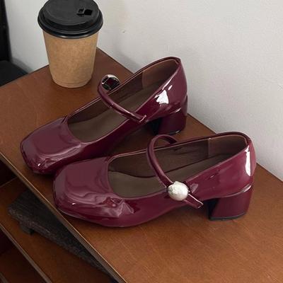 Модные женские туфли-лодочки на среднем каблуке Мэри Джейн 2025 Новые элегантные лоферы Дизайнерские кожаные летние туфли Модные массивные туфли для платья Вечерние Zapatillas Mujer