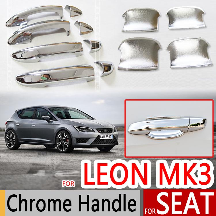 Для Seat Leon MK3 2013-2017 5F Хромированные Накладки на Ручки Дверей Автоаксессуары Наклейки Стайлинг Автомобиля 2014 2015 2016 Cupra ST FR FR+