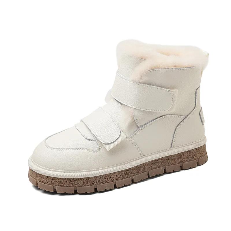 Модные ботинки на платформе 2024 года, новые утепленные и теплые женские зимние ботинки, нескользящие плюшевые короткие ботинки на платформе Zapatos De Mujer