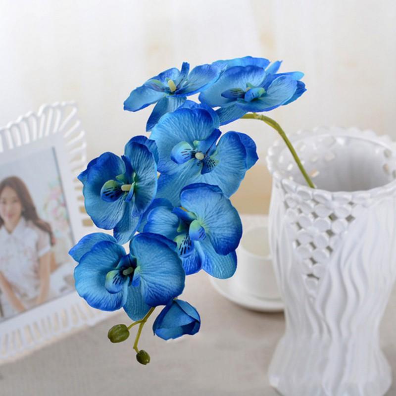 DIY Artificial Butterfly Orchid Silk Flower Orchid Artificial Flowers Bouquet Phalaenopsis Home Decoration 1 Piece
