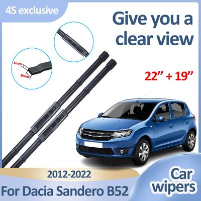 Передние стеклоочистители для Dacia Sandero II Аксессуары Renault Sandero Stepway 2012- Прочные Бесшумные Щетки Стеклоочистителя