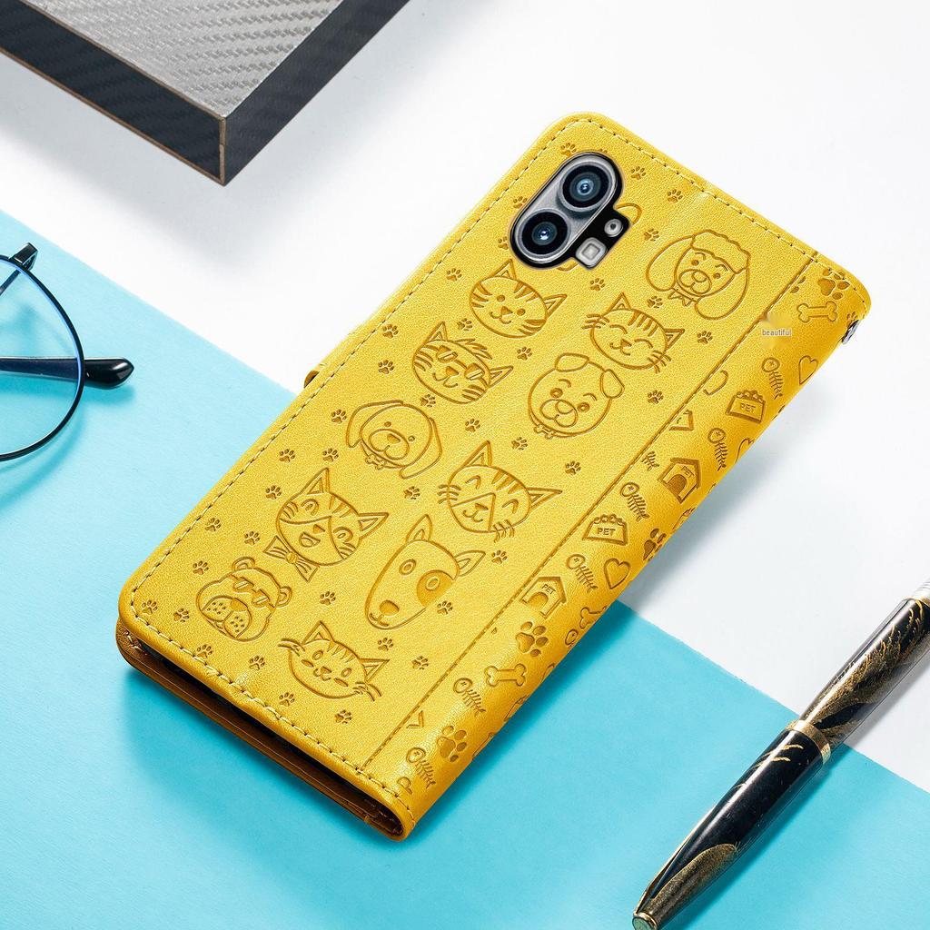 Чехол для телефона Phone1 Кошка и Собака, кожаный, с отделениями для карт, подставкой, магнитной застежкой и забавным дизайном