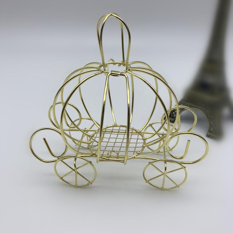 Creative Pumpkin Carriage Decor Golden Candy Box Pumpkin Cart Gift