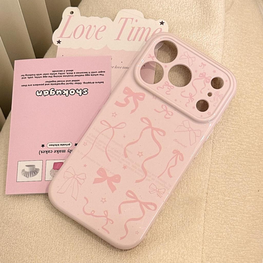 Розовый чехол для телефона с бантом, подходящий для iPhone 16, iPhone 17 и iPhone 17 Pro Max