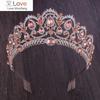 Kmvexo розовое золото шампанское винтажное барочное украшение для волос королевы короля хрустальные тиары короны гребни ободки свадебная диадема со стразами