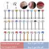 ZS 6-13PCS/LOT 16G Stainless Steel Lip Labret Piercing Set Crystal Monroe Lip Stud Ear Tragus Helix Cartilage Piercing 6/8/10mm