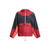 Under Armour Color Block Woven Half-Zip Hooded Training Sweatshirt Women Sweatshirt Red 1376920-638