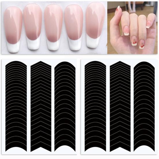 1860Pcs/Set French Tip for Stickers Auxiliary Self-adhesive Manicure Strips Nail Stickers French Nails