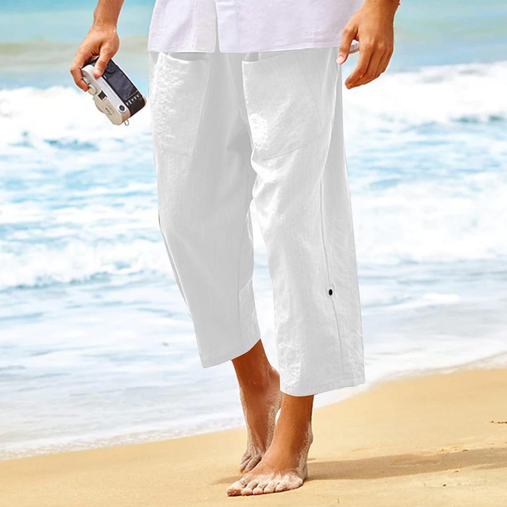 Men's Eight-inch Casual Loose Drawstring Summer Eight-inch Pants