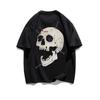 Summer Fashion Heavyweight Retro Men's Skull Head 100% Cotton Printed Round Neck High Quality Casual Fitness Street T-shirt