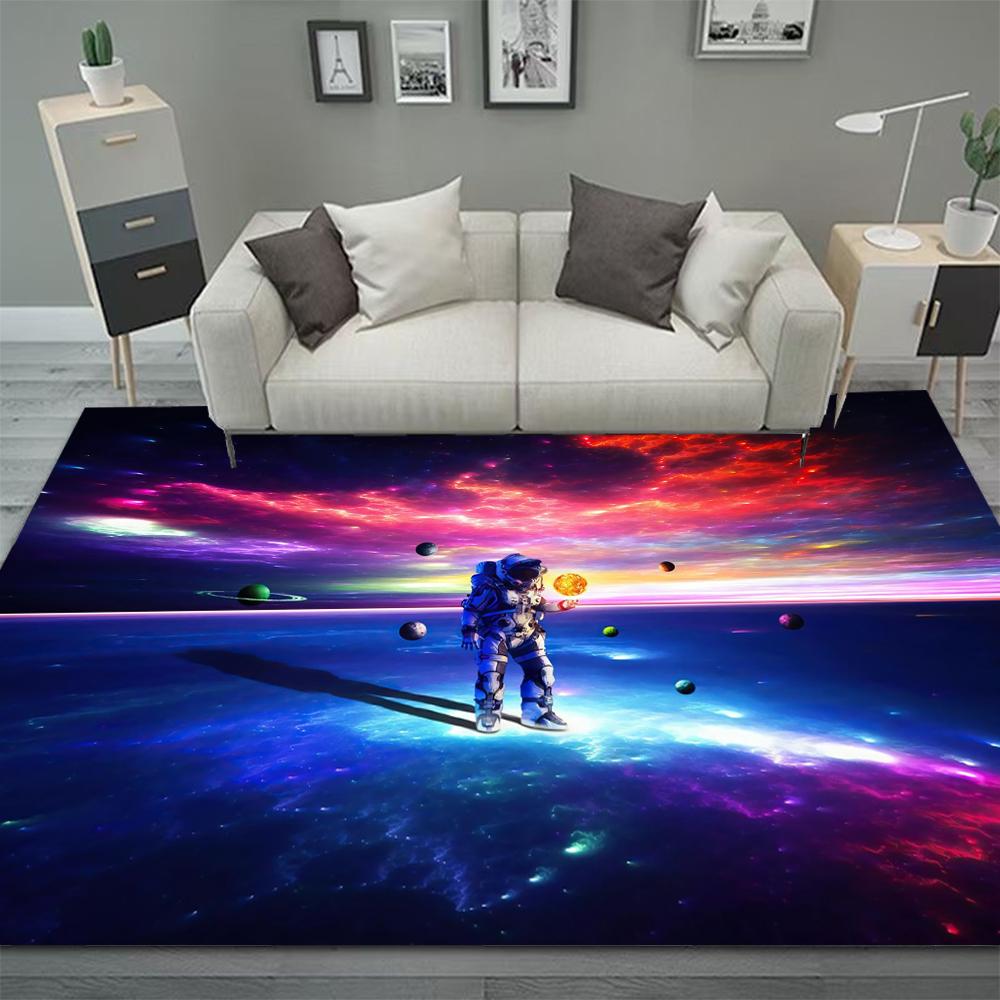 Outer Space Astronaut Carpets for Living Room Bedroom Decor Large Rug Non-slip Washable Home Coffee Table Floor Mat Bath Doormat