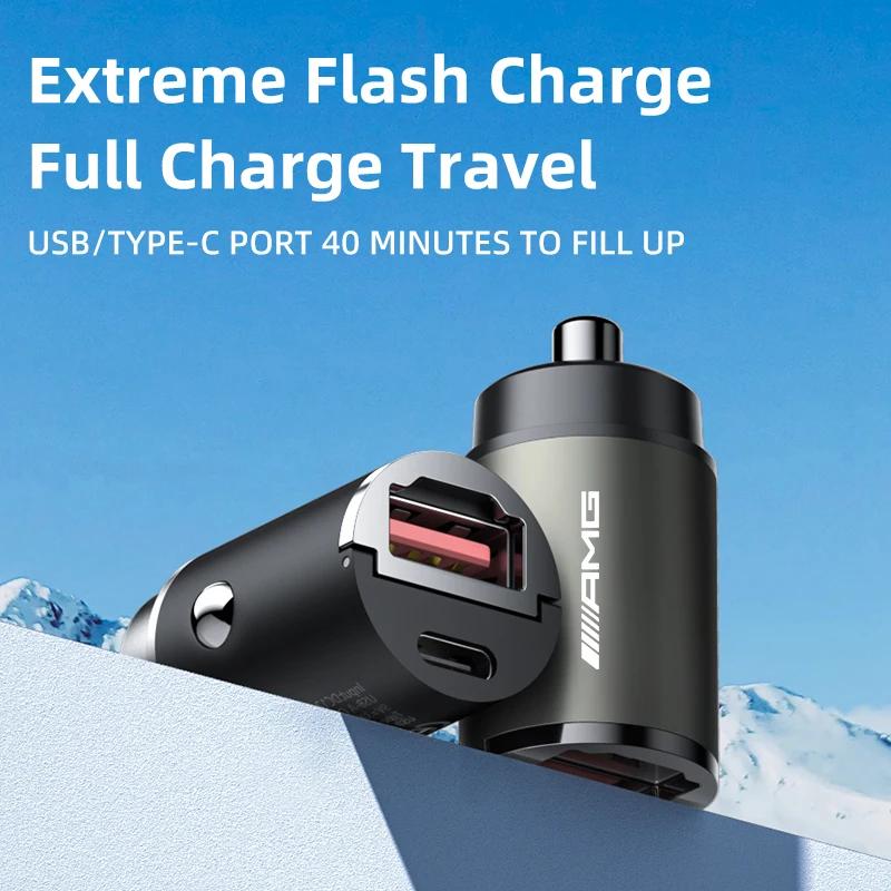 Автомобильное зарядное устройство GLC GLB 60 Вт USB Type C Быстрая зарядка телефона Аксессуары Для Mercedes Benz AMG W204 W205 W203 W212 W211 W213 W201 W21