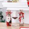 Santa Linen Claus Snowman Red Wine Set Hotel Dining Table Wine Bottle Bag Christmas Wine Bottle Set Accessories