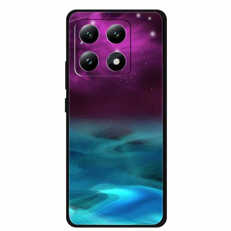 For Xiaomi 15T 5G Black Protection Scenery Printed Soft Silicone Bumper for Xiaomi 15T Pro 5G Cloud Planet Painted Bumper Coque