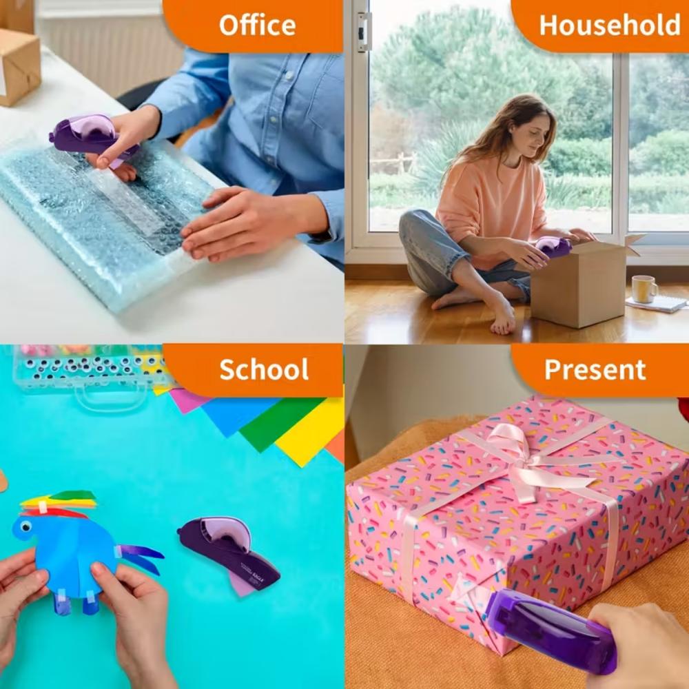 Handheld Packaging Tape Gun with Automatic Cutter - One-handed Operation, Safe and Convenient, Suitable for 1/2 "-3/4" Tape