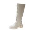 Long Boots Women's 2024 New Heightened Elastic Boots Thick-soled Knight Boots But Knee-length Lace-up Women Women Shoes