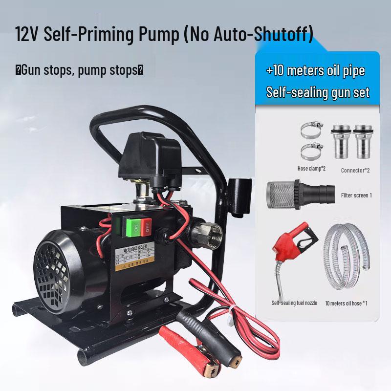 High-Power Diesel Electric Self-Priming Oil Transfer Pump, 12V/24V/220V, 550W Vehicle-Mounted Fuel Dispenser