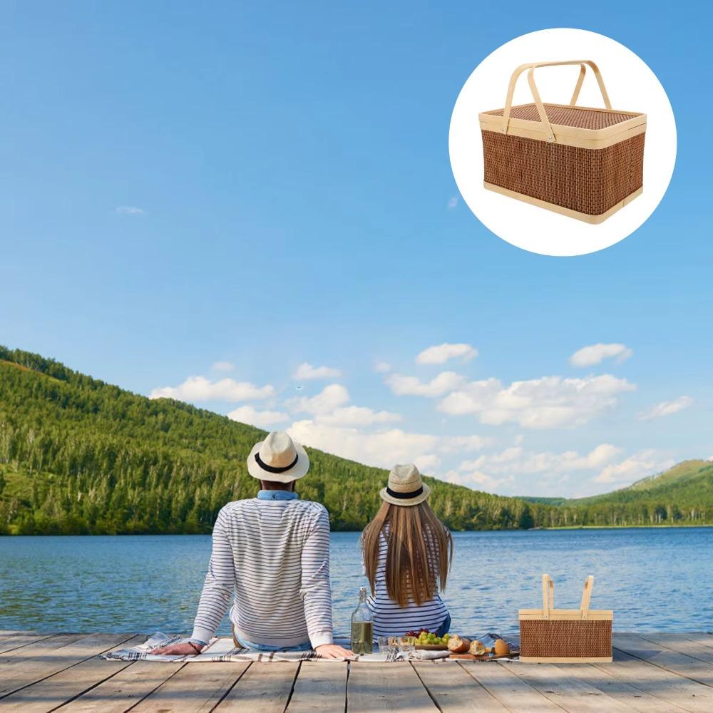 Natural Bamboo Basket Vintage Bread Storage Basket Egg Container Mid-Autumn Festival