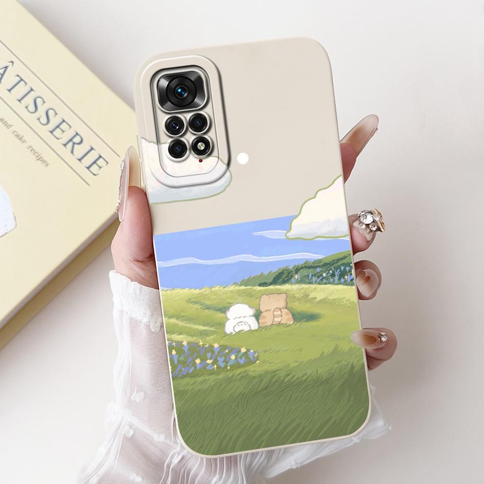 For Xiaomi Redmi Note 11 11s 4G Case Redmi Note 11 Pro 4G Global Cute Panda Rabbit Cartoon Soft Silicone Lens Protective Bumper