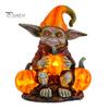 Хэллоуин Тыква Лампа Сад Смола Статуя Гном Держа Освещение Тыква Орнамент Хэллоуин Украшение Домашней Вечеринки