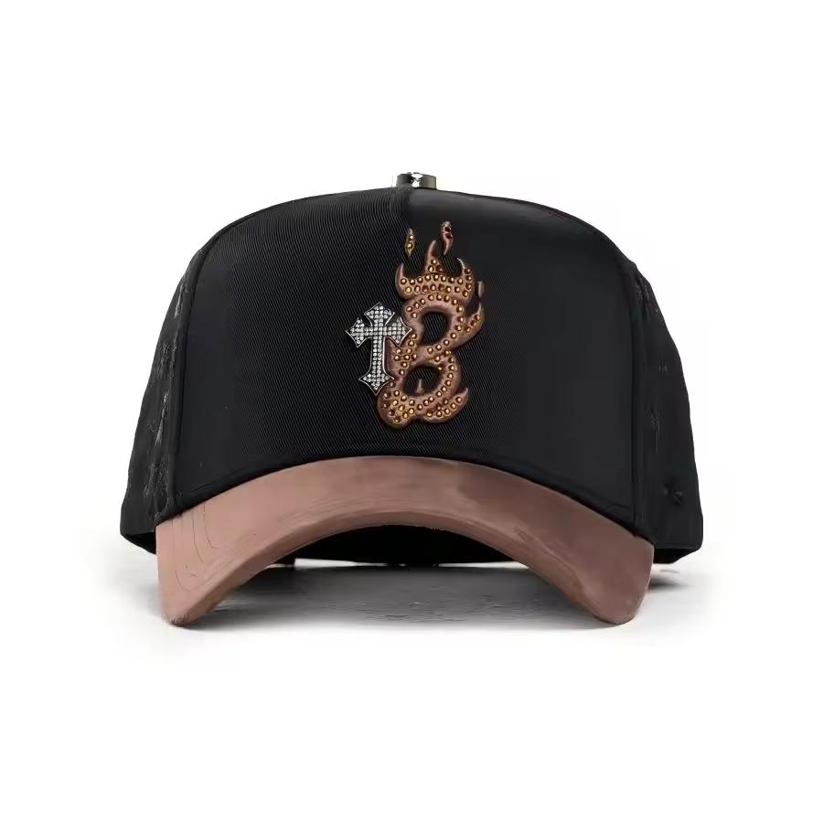 Custom logo El Barbas Cap Chrome 5 Panel Cap Curved Brim Gorlas Del Barbas Cap Baseball Cap Sports Gorlas Beard Cap