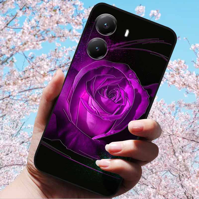 Для Xiaomi Poco X7 Pro 3D Рельефный Цветок Тиснение Мягкий Силиконовый Чехол Мультяшная Расписная Задняя Крышка для Poco X7 Pro с 3D Рельефным Чехлом