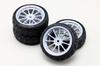 YOKOMO Radial Tires Type Y of and Glued On Wheels Medium-Narrow (Set 4) Pre-Mounted 11-Spoke (Gray) ZR-144TPM2