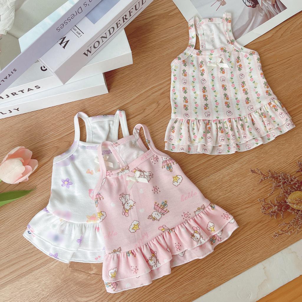 Платье-камисоль с принтом домашних животных в нескольких цветах, милое платье-камисоль с кроликом, одежда для кошек и собак, весна-лето в сравнении с одеждой для медведей