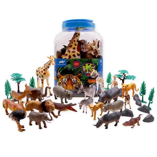 Animal Planet Animal Figure Square Bucket 40-piece Set, Popular Toys In Korea