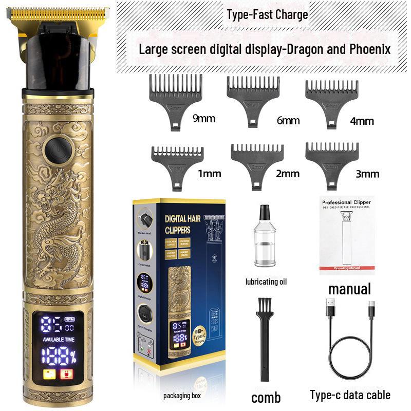 Электрическая аккумуляторная машинка для стрижки волос для мужчин: Водонепроницаемый, специальный дизайн резьбы