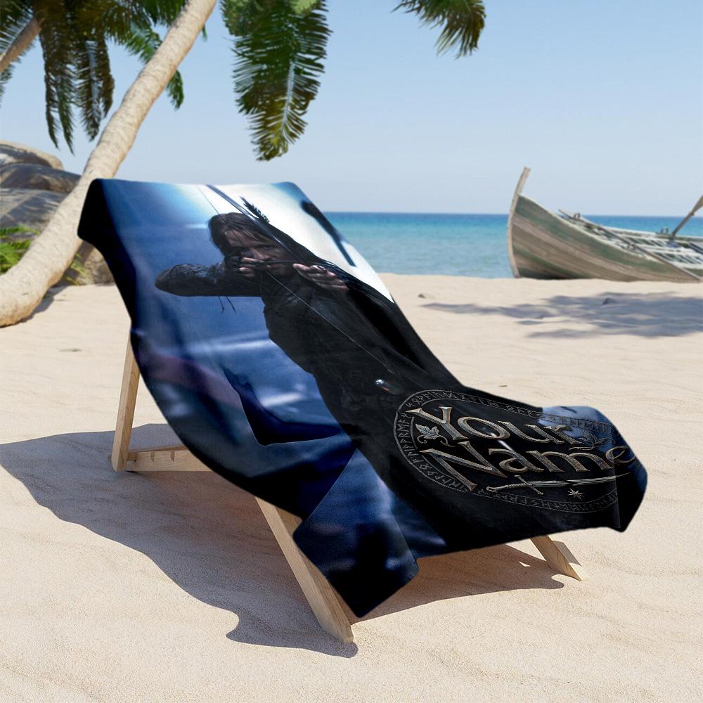 Lord Rings Customize Your Name Beach Towel High Absorbency & Quick-Dry Suitable for Swimming Gym Camping Yoga Vacation