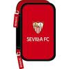 Двойной пенал - SAFTA - Sevilla Fútbol Club - Черный Красный - 12,5 x 19,5 x 4 см - 28 предметов
