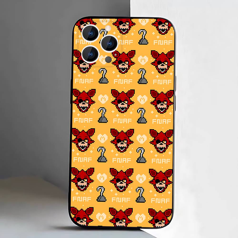 Чехол для телефона Five-Nights-At-Freddys F-Fnaf для iPhone 17,16,15,14,13,12,11,Pro,XS,Max,XR,Plus,E,SE4,Mini Черный Мягкий Чехол