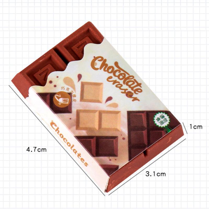 1 Piece Cute Kawaii Candy Color Rubber Fun Creative Chocolate Eraser For Kids Novelty Stationery Office School Supplies