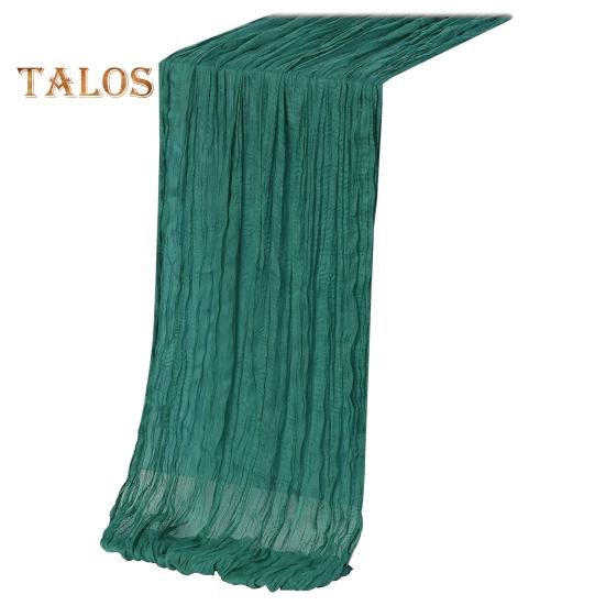 Дорожка для стола на День благодарения, марлевая, в стиле бохо, плиссированная, однотонная, устойчивая к пятнам, многоразовая, для защиты стола, украшение, дорожка для банкета, выпускного вечера