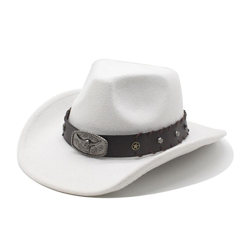 Ретро коровья кожа большая коровья голова с шерстяными большими карнизами широкий край защитный теплый ковбойский цилиндр в стиле вестерн мужские и женские фетровые шляпы