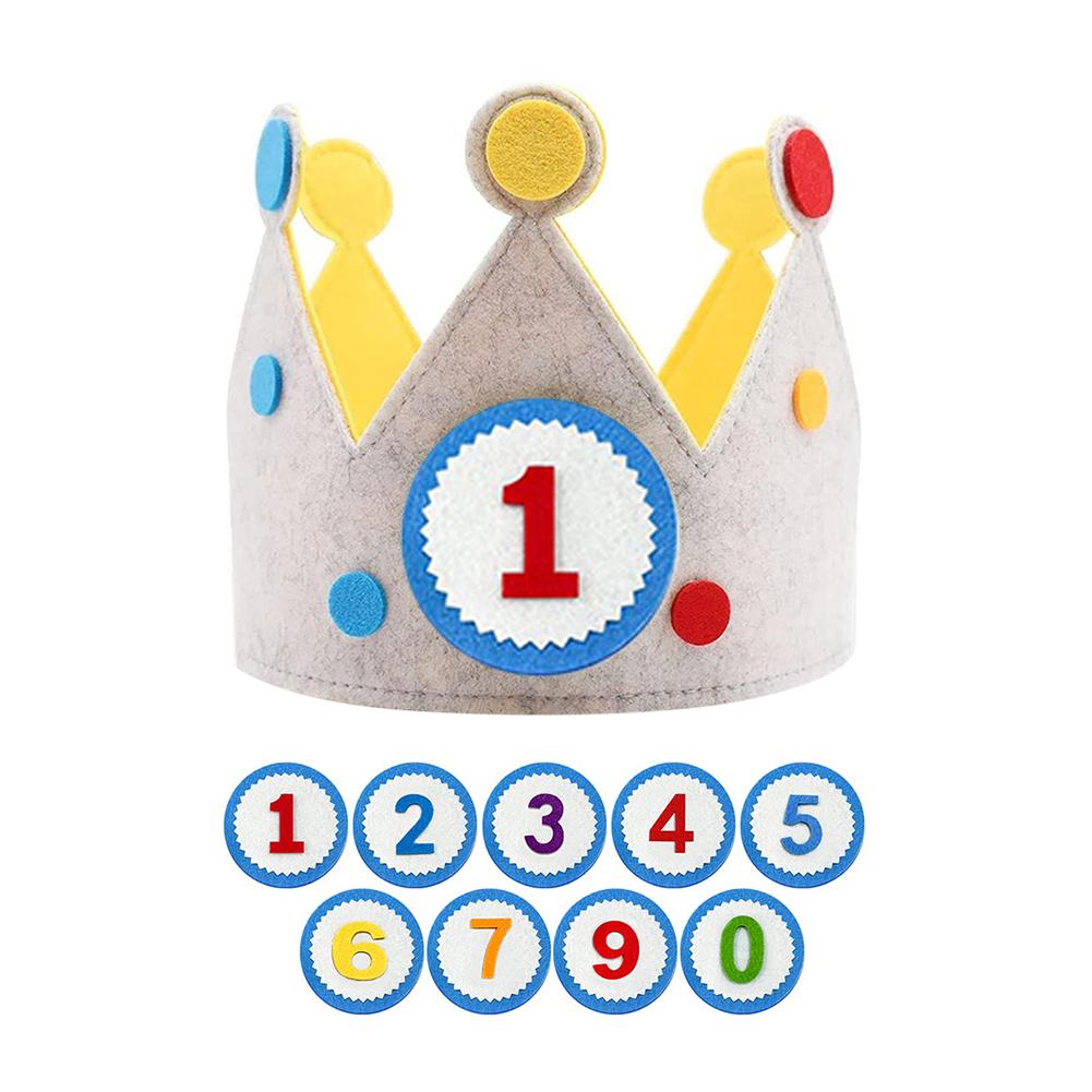 Фетровая шляпа на день рождения Прочная Креативная Со сменными цифрами Корона Подарок на День защиты детей для девочек мальчиков Украшение для вечеринки в честь дня рождения