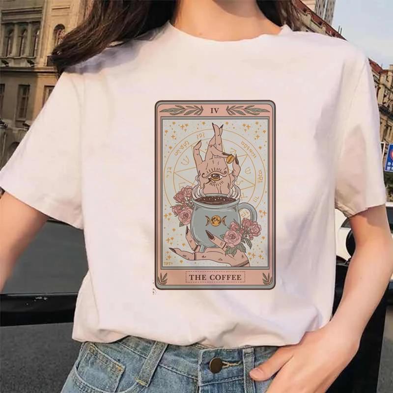 Womens Tarot Card Flower Funny Time Ladies Cartoon Fashion Short Sleeve Summer Printed Tshirt Womens Tshirt Top Pattern