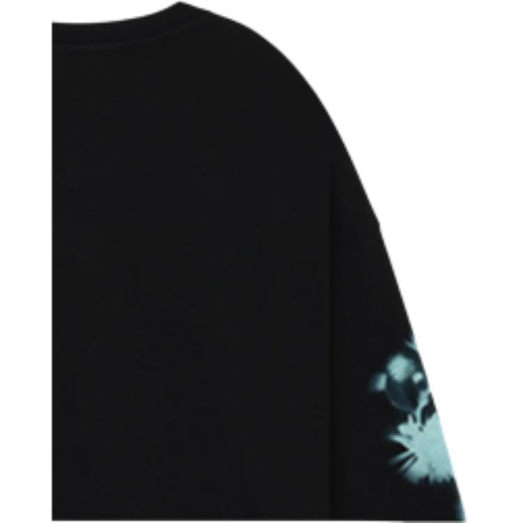 We11done Ss26 Spray Logo Long Sleeve Casual T-Shirt Unisex Tops WD-TS1-26-784-U-BK