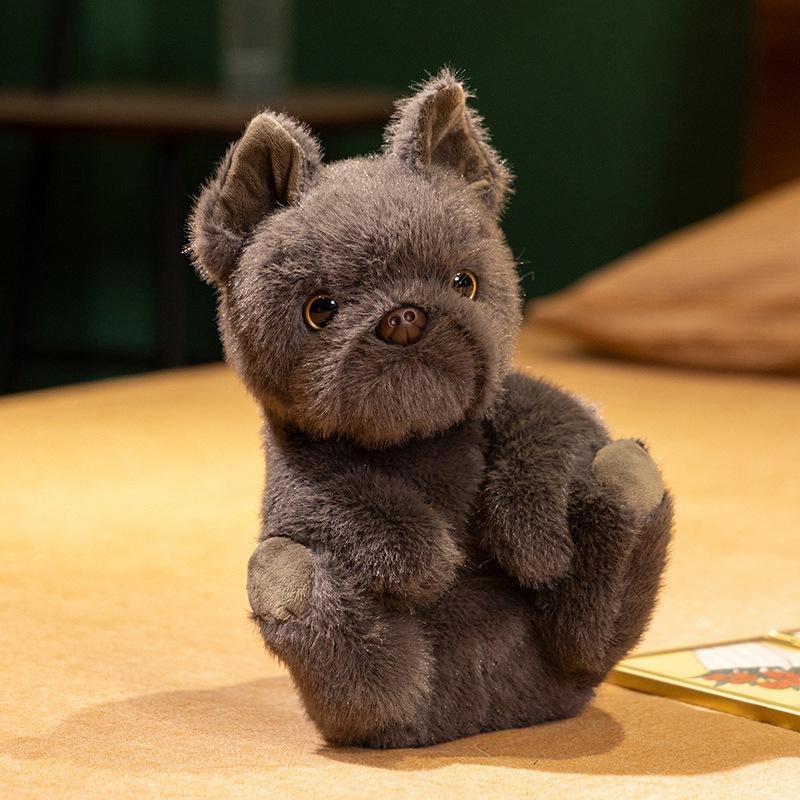 Милая имитация сидящей куклы бульдога, плюшевая игрушка, кукла щенка, компания для мальчика, успокаивающая кукла